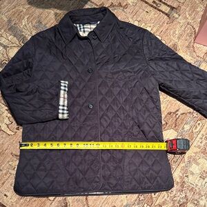 Burberry Black Quilted Jacket w/ Check Lining
